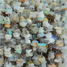 Ethiopian Opal Chip Trio Black Gold Chain 72 pieces - The Bead Traders