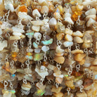 Ethiopian Opal Chip Trios Silver Plated Chain 69 pieces - The Bead Traders