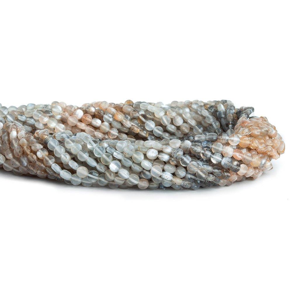 Feldspar checkerboard calibrated faceted coins 12 inch 85 pieces - The Bead Traders