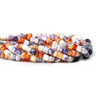 Fire Opal & Morado Opal plain rondelle and barrel beads 18 inches 95 pieces - The Bead Traders