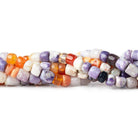Fire Opal & Morado Opal plain rondelle and barrel beads 18 inches 95 pieces - The Bead Traders