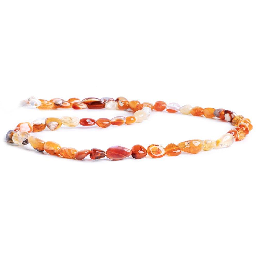 Fire Opal Plain Nugget Beads 18 inch 55 pieces - The Bead Traders