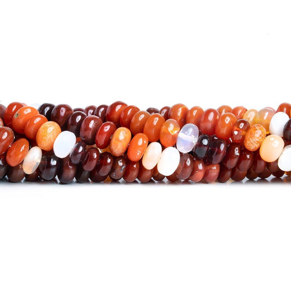 Fire Opal Plain Rondelle Beads 18 inches 110 pieces - The Bead Traders
