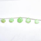 Frosted Green Kyanite Plain Heart Beads 7 inches 15 beads - The Bead Traders