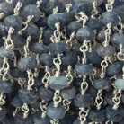 Frosted Iolite plain rondelle Silver plated Chain by the foot - The Bead Traders