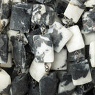 Frosted Piano Jasper faceted rectangle Black Gold plated Chain by the foot - The Bead Traders