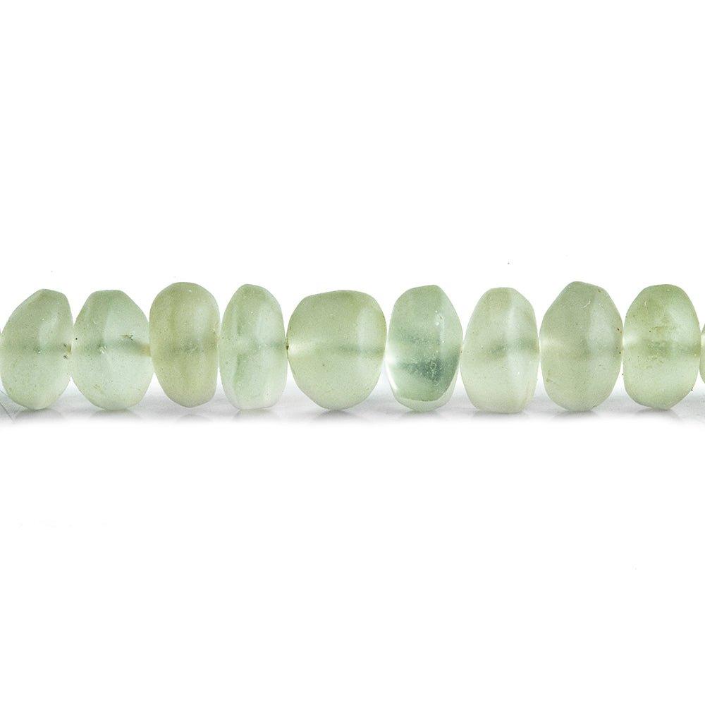 Frosted Prasiolite Plain Rondelle Beads 8 inch 34 pieces - The Bead Traders