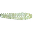Frosted Prasiolite Plain Rondelle Beads 8 inch 34 pieces - The Bead Traders