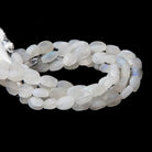 Frosted Rainbow Moonstone Plain Ovals 7.5 inch 19 beads - The Bead Traders