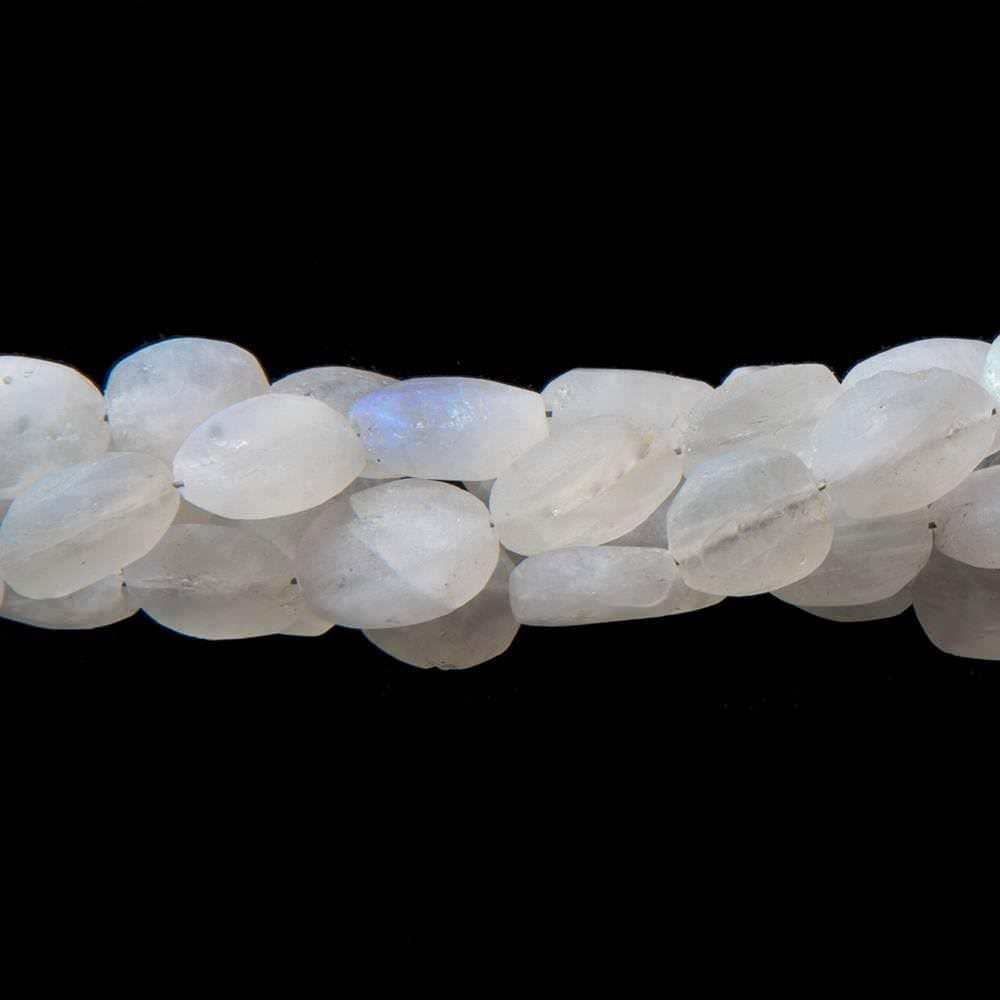 Frosted Rainbow Moonstone Plain Ovals 7.5 inch 19 beads - The Bead Traders