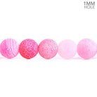 Fuschia Pink Matte Crackled Agate Plain Round Beads 14 inch 45 pieces - The Bead Traders