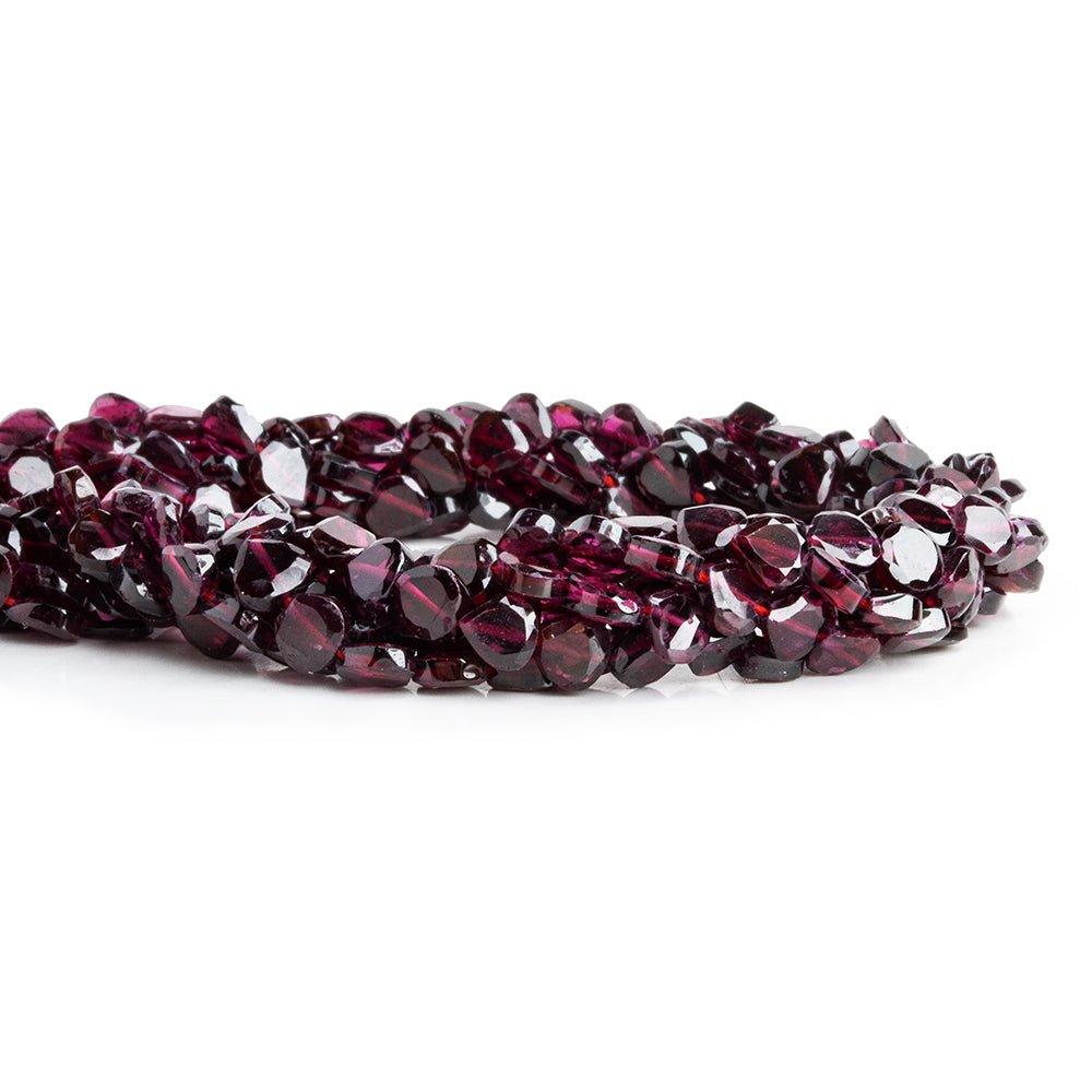 Garnet Beads Bezel Faceted 5x5mm Straight Drilled Hearts, 69 pieces - The Bead Traders