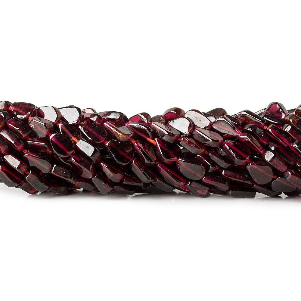 Garnet Beads Plain 5-7mm Flat Pears - The Bead Traders