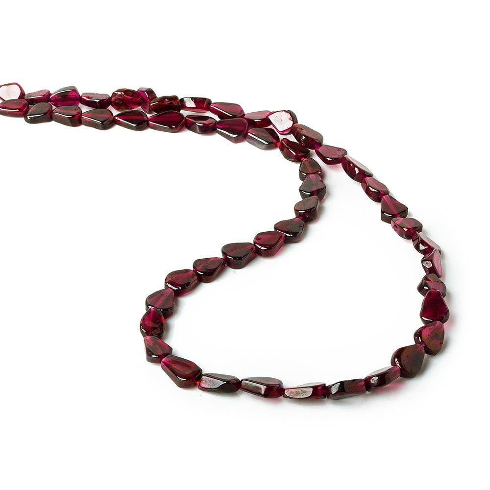 Garnet Beads Plain 5-7mm Flat Pears - The Bead Traders