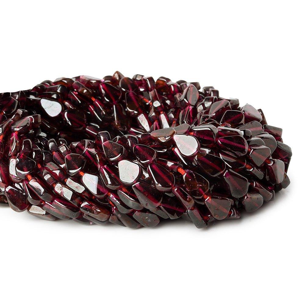 Garnet Beads Plain 5-7mm Flat Pears - The Bead Traders