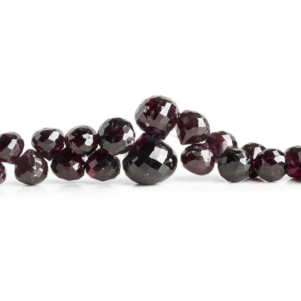 Garnet Faceted Candy Kiss Beads 8 inch 52 pieces - The Bead Traders