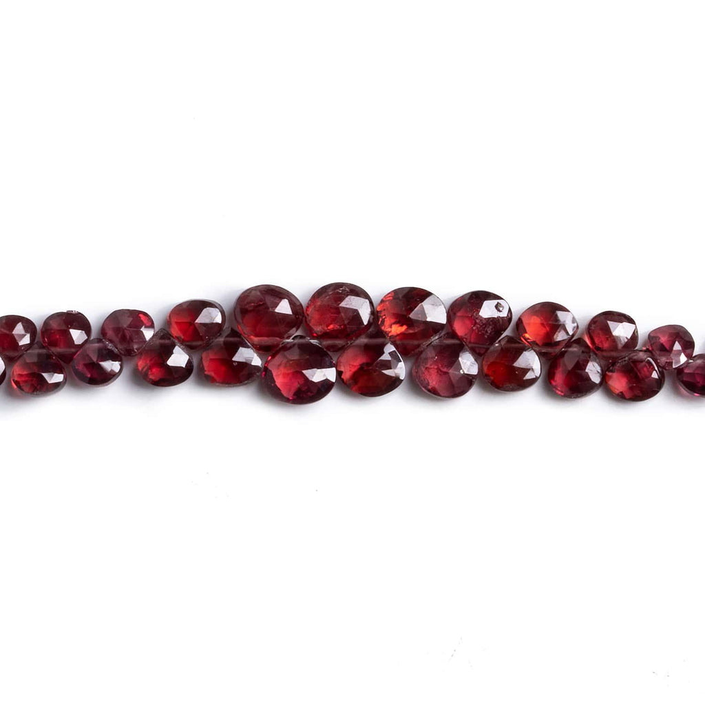 Garnet Faceted Heart Beads 8 inch 70 pieces - The Bead Traders