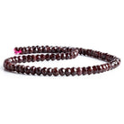 Garnet faceted rondelles 16 inch 85 large hole beads 6mm average - The Bead Traders