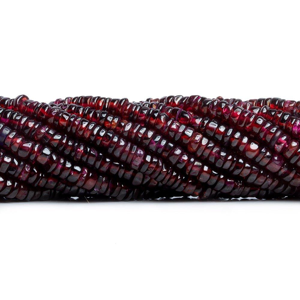 Garnet Plain Heishi Beads 12 inch 160 pieces - The Bead Traders