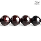 Garnet plain round large hole beads 16 inch 38 pieces 11mm - The Bead Traders