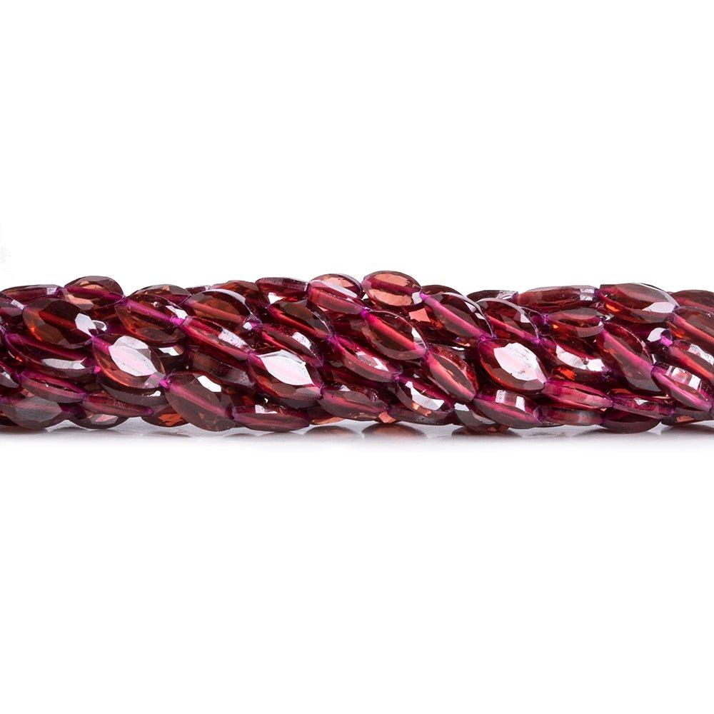 Garnet Straight Drilled Faceted Oval Beads 14 inch 50 pieces - The Bead Traders