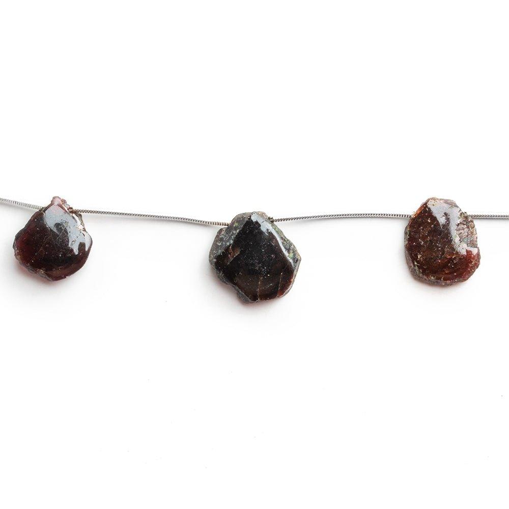 Garnet Top Drilled Slice Beads 13 pieces - The Bead Traders