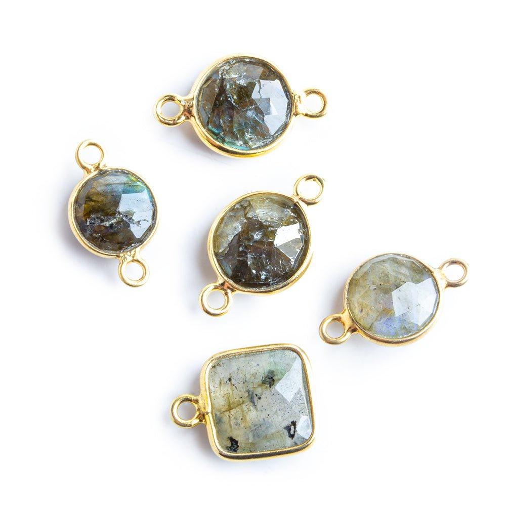 Gold Bezeled Labradorite Focal Beads - Lot of 5 - The Bead Traders