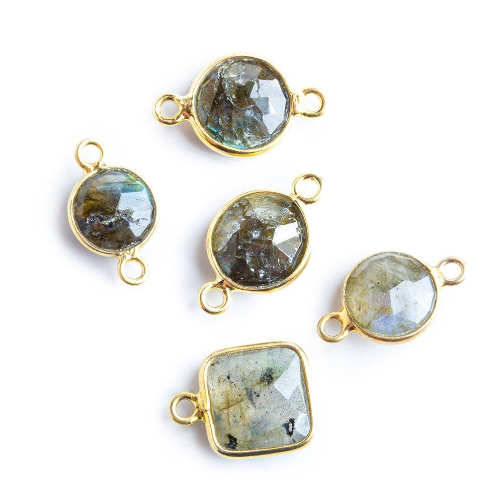 Gold Bezeled Labradorite Focal Beads - Lot of 5 - The Bead Traders