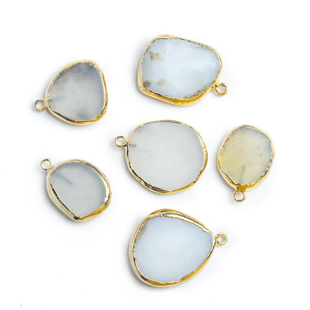 Gold Leafed Agate Freeshape Focal Pendant 1 Piece - The Bead Traders