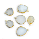 Gold Leafed Agate Freeshape Focal Pendant 1 Piece - The Bead Traders