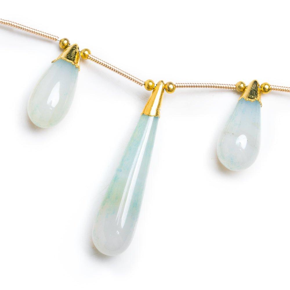 Gold Leafed Agate Teardrop 3 pieces - The Bead Traders