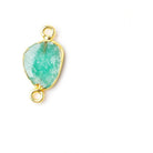 Gold Leafed Amazonite Nugget Connector 1 piece 12x10mm average size - The Bead Traders
