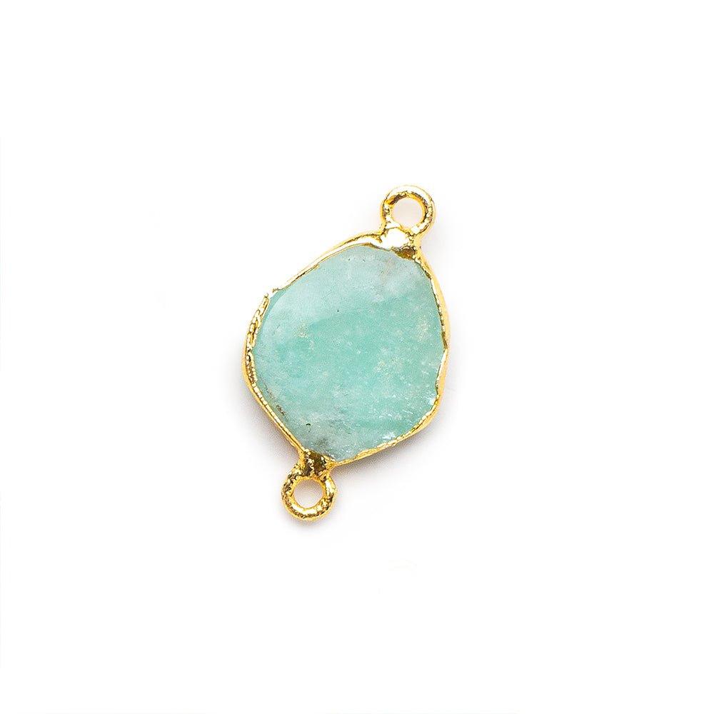 Gold Leafed Amazonite Nugget Connector 1 piece 16x13mm average size - The Bead Traders