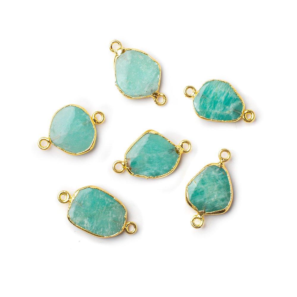Gold Leafed Amazonite Nugget Connector 1 piece 16x13mm average size - The Bead Traders