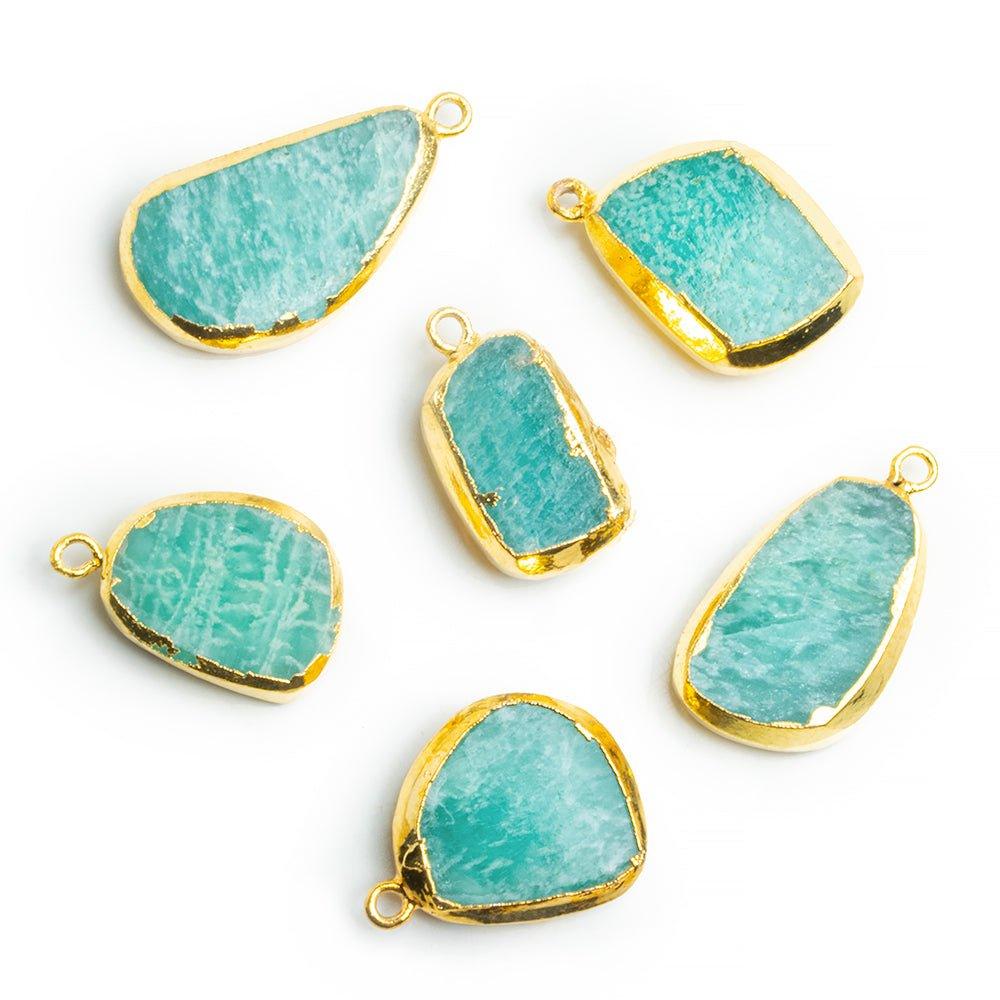 Gold Leafed Amazonite Pendant 1 Piece - The Bead Traders