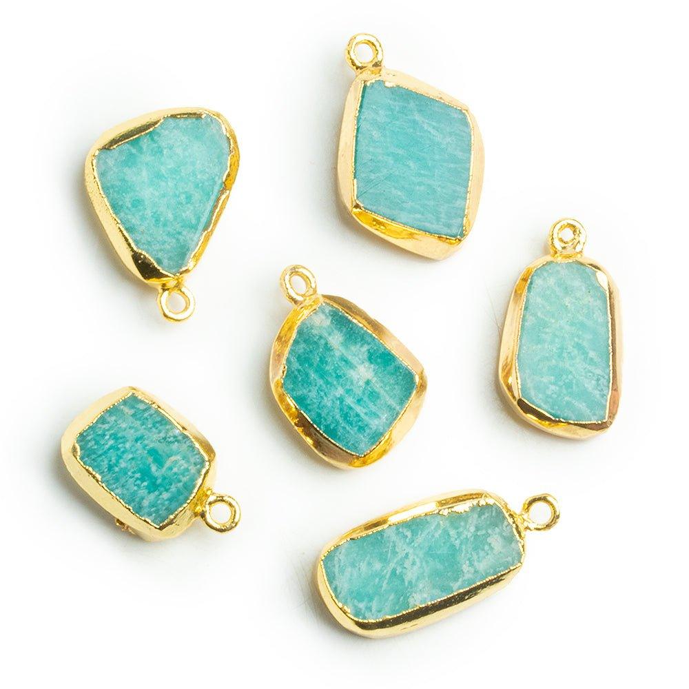 Gold Leafed Amazonite Pendant 1 Piece - The Bead Traders