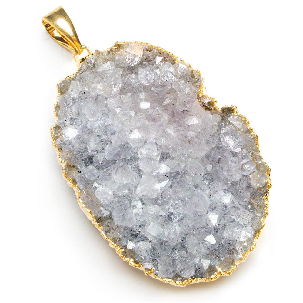 Gold Leafed Amethyst Drusy Pendant 1 Piece - The Bead Traders