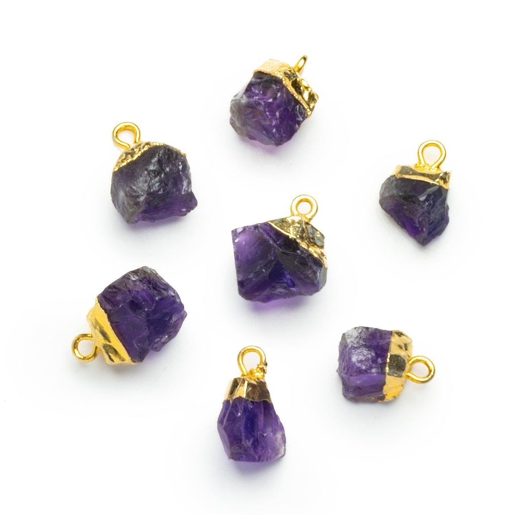 Gold Leafed Amethyst Natural Crystal Pendant 1 Piece - The Bead Traders