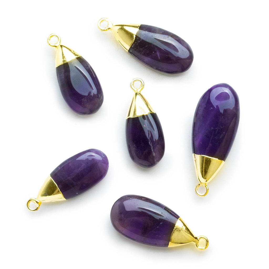 Gold Leafed Amethyst Pear Pendant 1 Piece - The Bead Traders