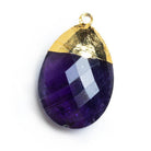 Gold Leafed Amethyst Pear Pendant 1 Piece - The Bead Traders