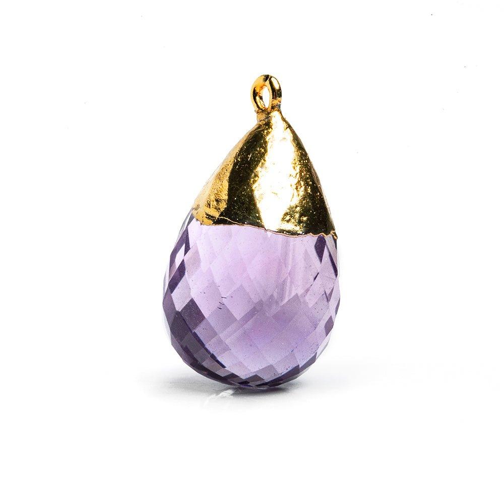 Gold Leafed Amethyst Teardrop Pendant 1 Piece - The Bead Traders
