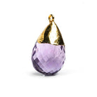Gold Leafed Amethyst Teardrop Pendant 1 Piece - The Bead Traders