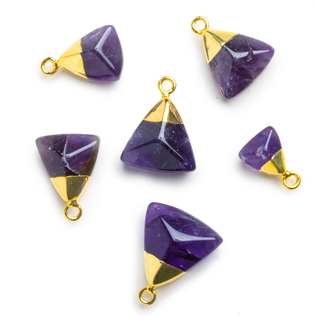 Gold Leafed Amethyst Triangle Pendant 1 Piece - The Bead Traders