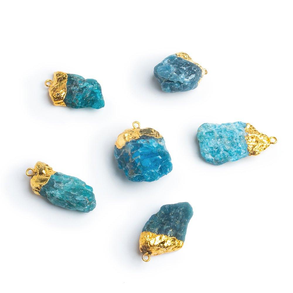 Gold Leafed Apatite Natural Crystal Pendant 1 Piece - The Bead Traders
