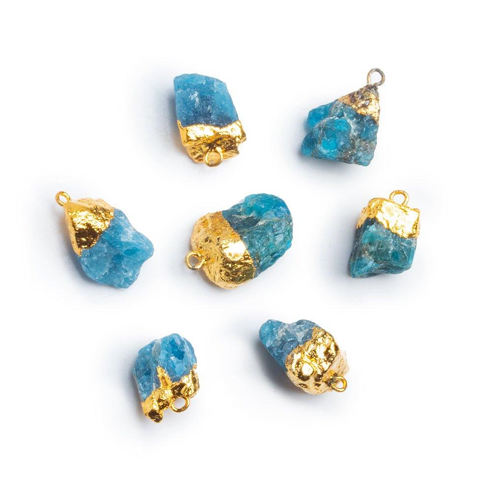Gold Leafed Apatite Natural Crystal Pendant 1 Piece - The Bead Traders