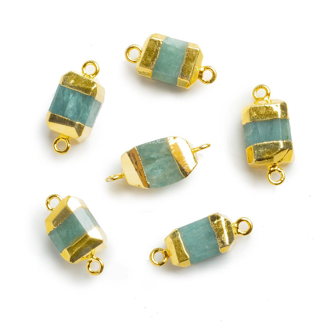 Gold Leafed Aquamarine Nugget Connector 1 Piece - The Bead Traders