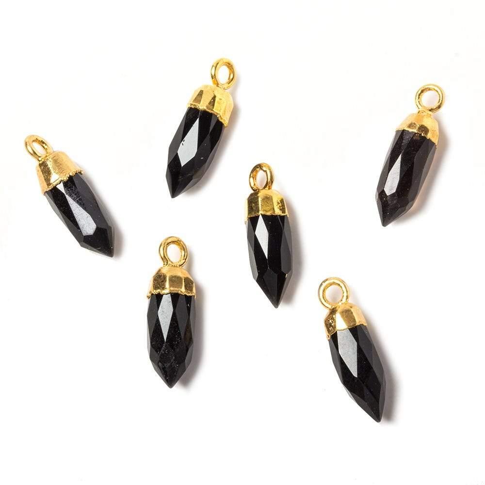 Gold Leafed Black Chalcedony Spike Pendant 1 piece - The Bead Traders