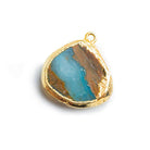 Gold Leafed Blue Peruvian Opal Heart Pendant - The Bead Traders