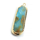 Gold Leafed Blue Peruvian Opal Pendant - The Bead Traders