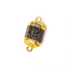 Gold Leafed Brown Tourmaline Connector 1 focal bead 13x12mm average - The Bead Traders